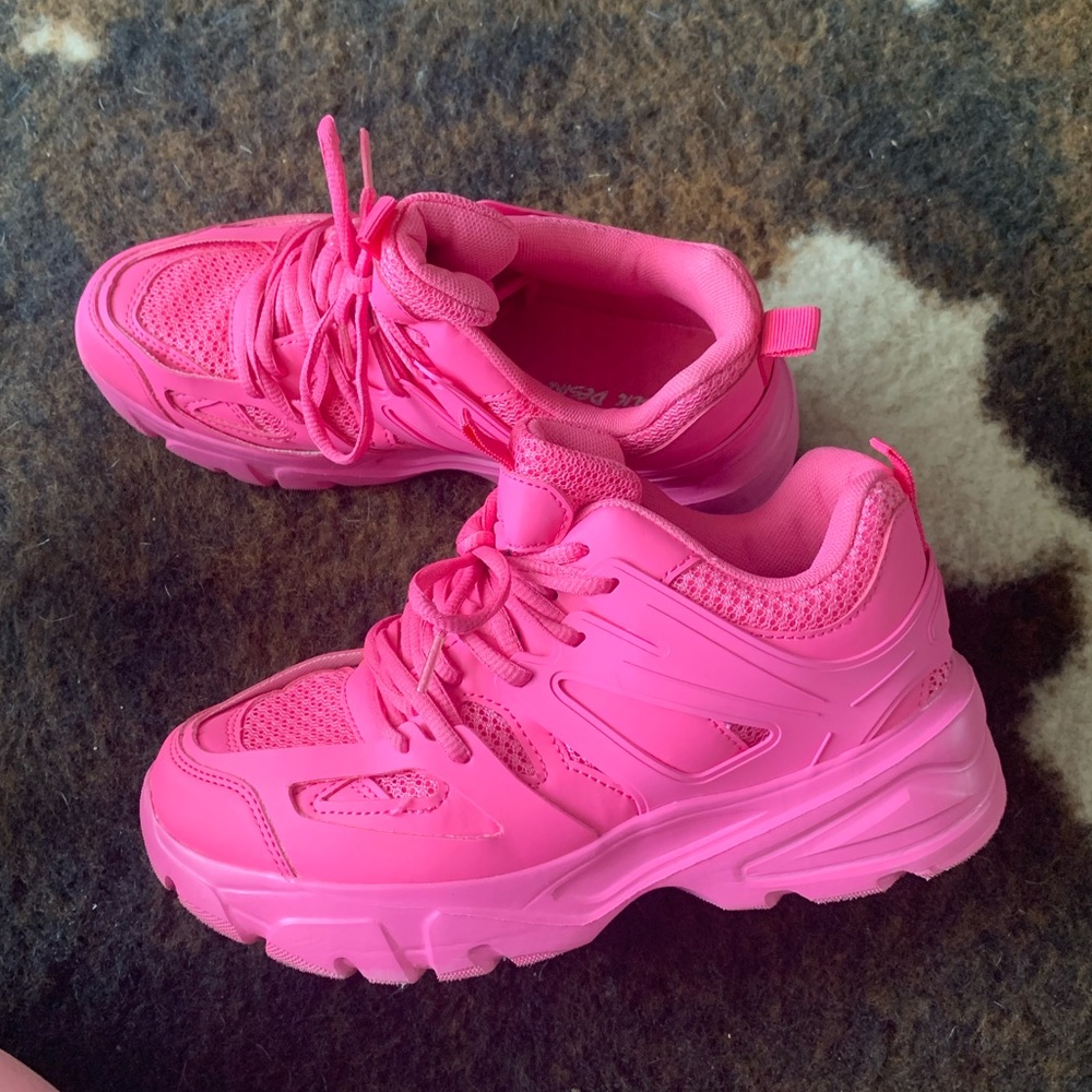 Hot pink sneakers
